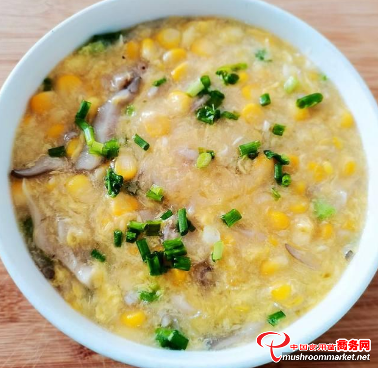平菇粟米羹，鲜！
