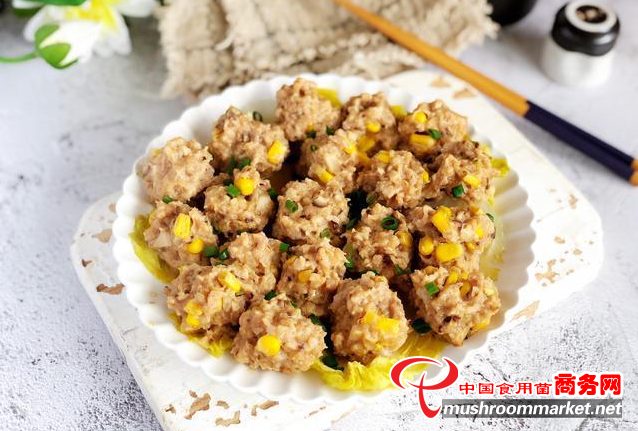 香菇玉米猪肉丸，鲜香Q弹，超赞